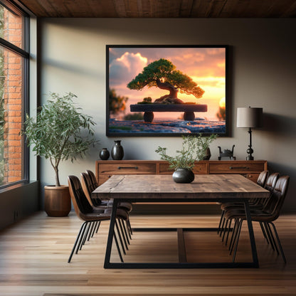 Wooden Bench Bonsai, High Quality Digital Download - Luxuria Canvas