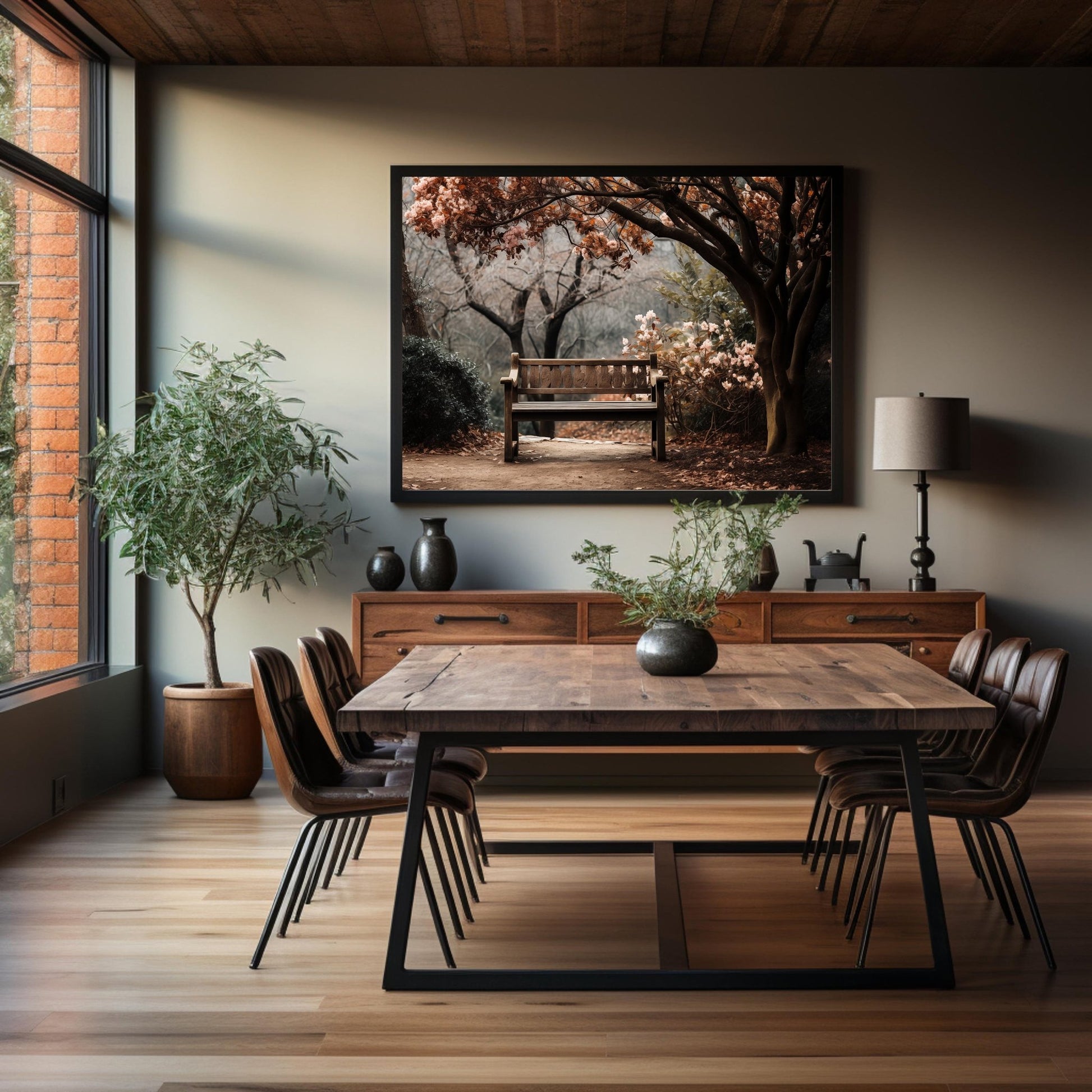 Bench Backyard Garden Digital Art Download - Luxuria Canvas