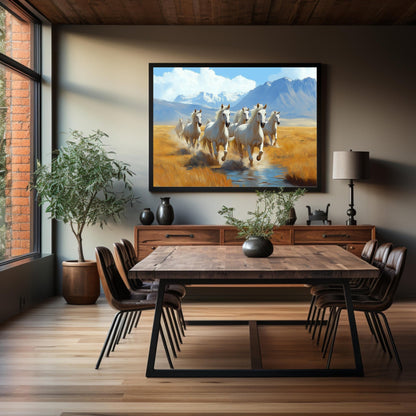 Wild White Horses, High Quality Digital Download - Luxuria Canvas