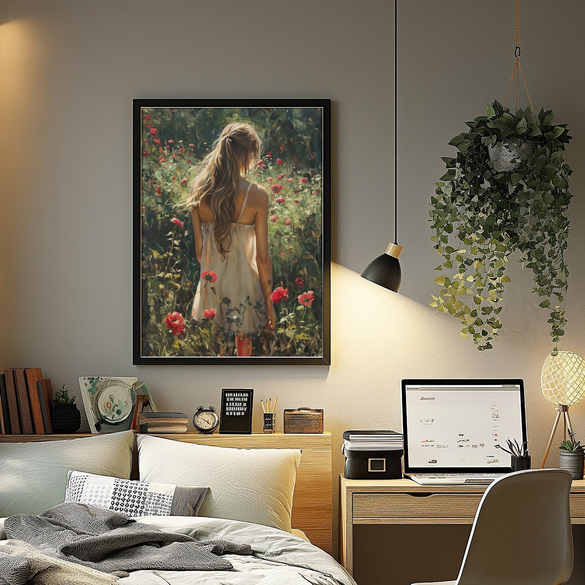 Girl in Garden, High Quality Digital Download - Luxuria Canvas