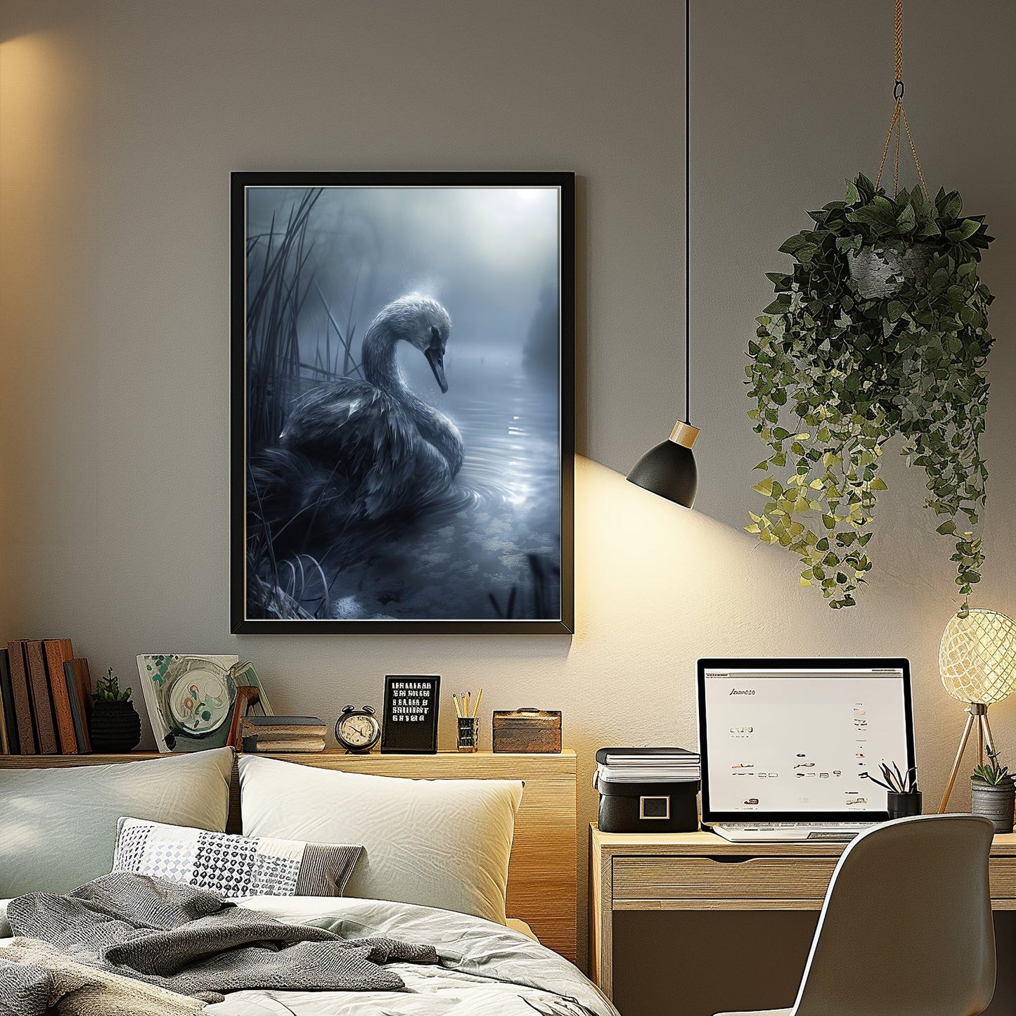 Moonlight Swan, High Quality Digital Download - Luxuria Canvas