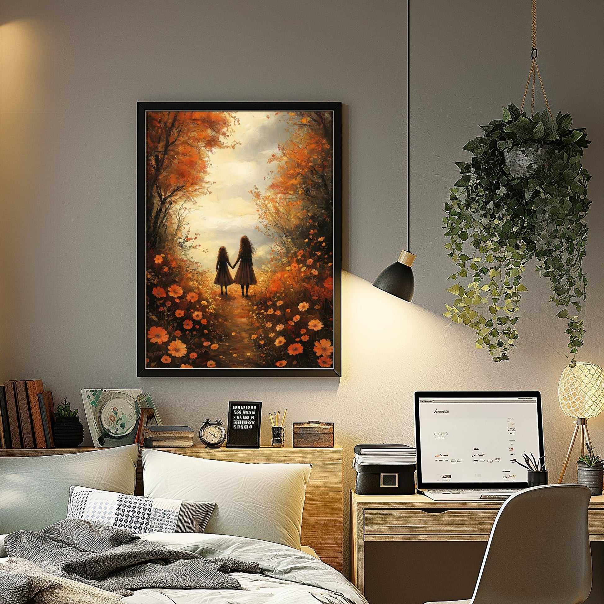 Autumn Sisters Wildflowers Digital Art Download - Luxuria Canvas
