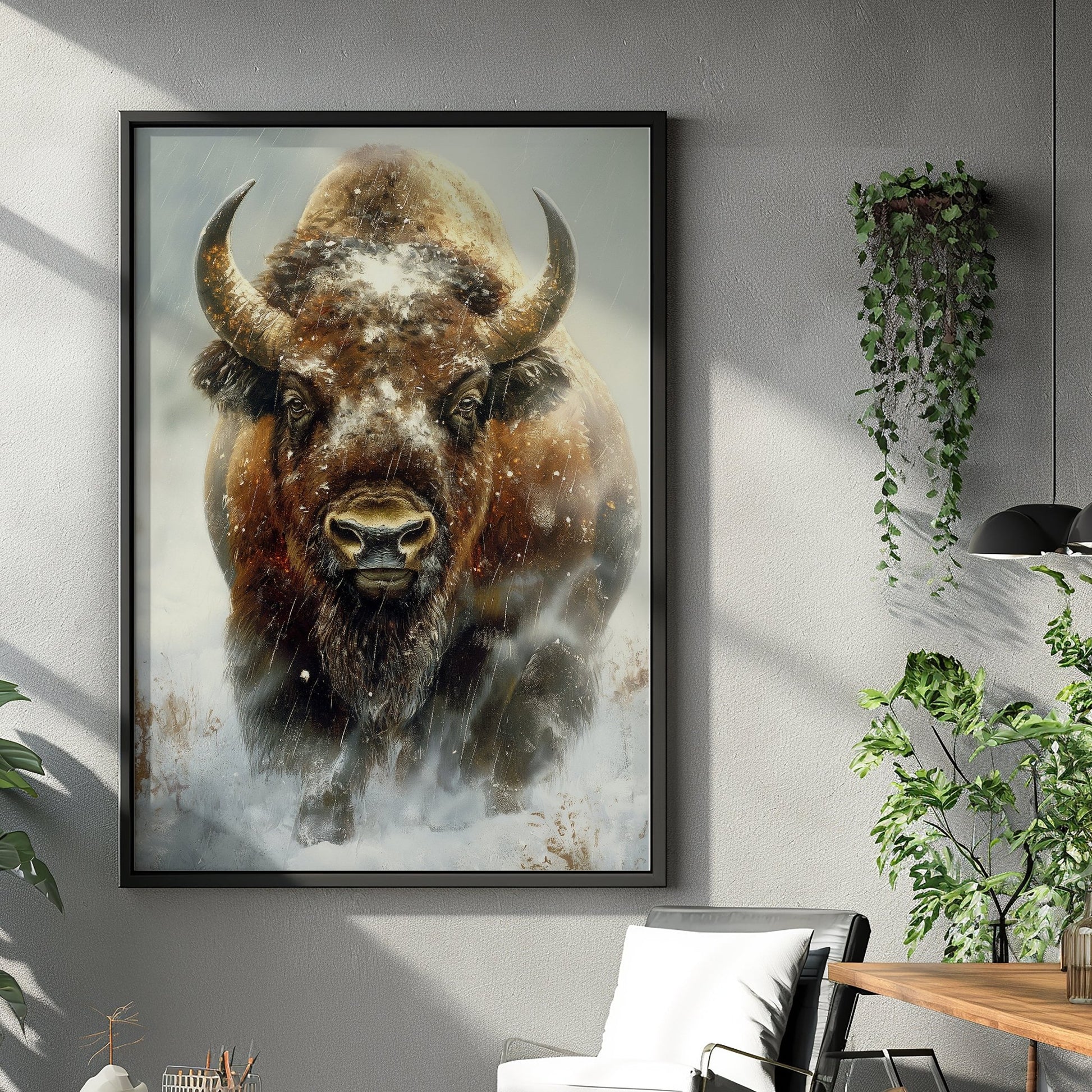 Bison Portrait Digital Art Download - Luxuria Canvas
