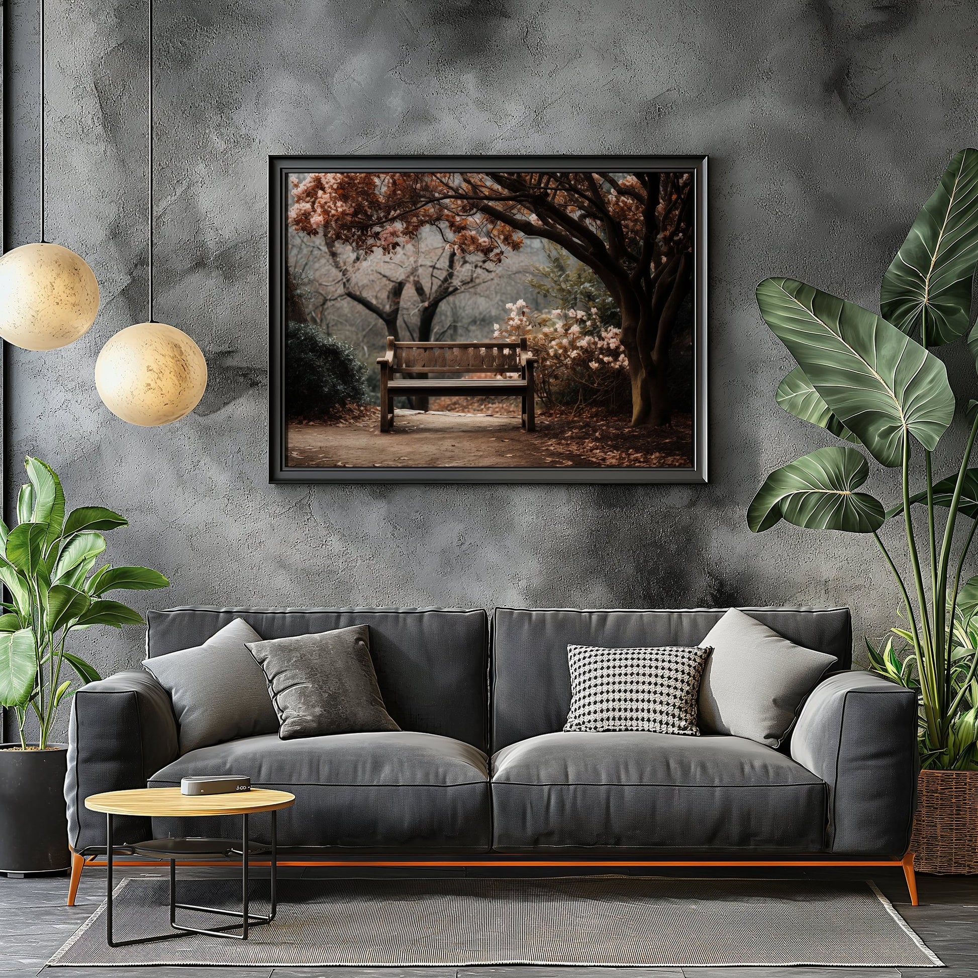 Bench Backyard Garden Digital Art Download - Luxuria Canvas