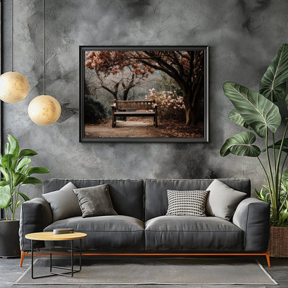 Bench Backyard Garden Digital Art Download - Luxuria Canvas