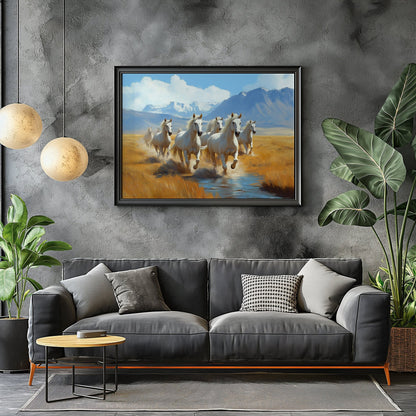Wild White Horses, High Quality Digital Download - Luxuria Canvas