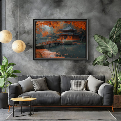 Pagoda on a Pond Digital Art Download - Luxuria Canvas
