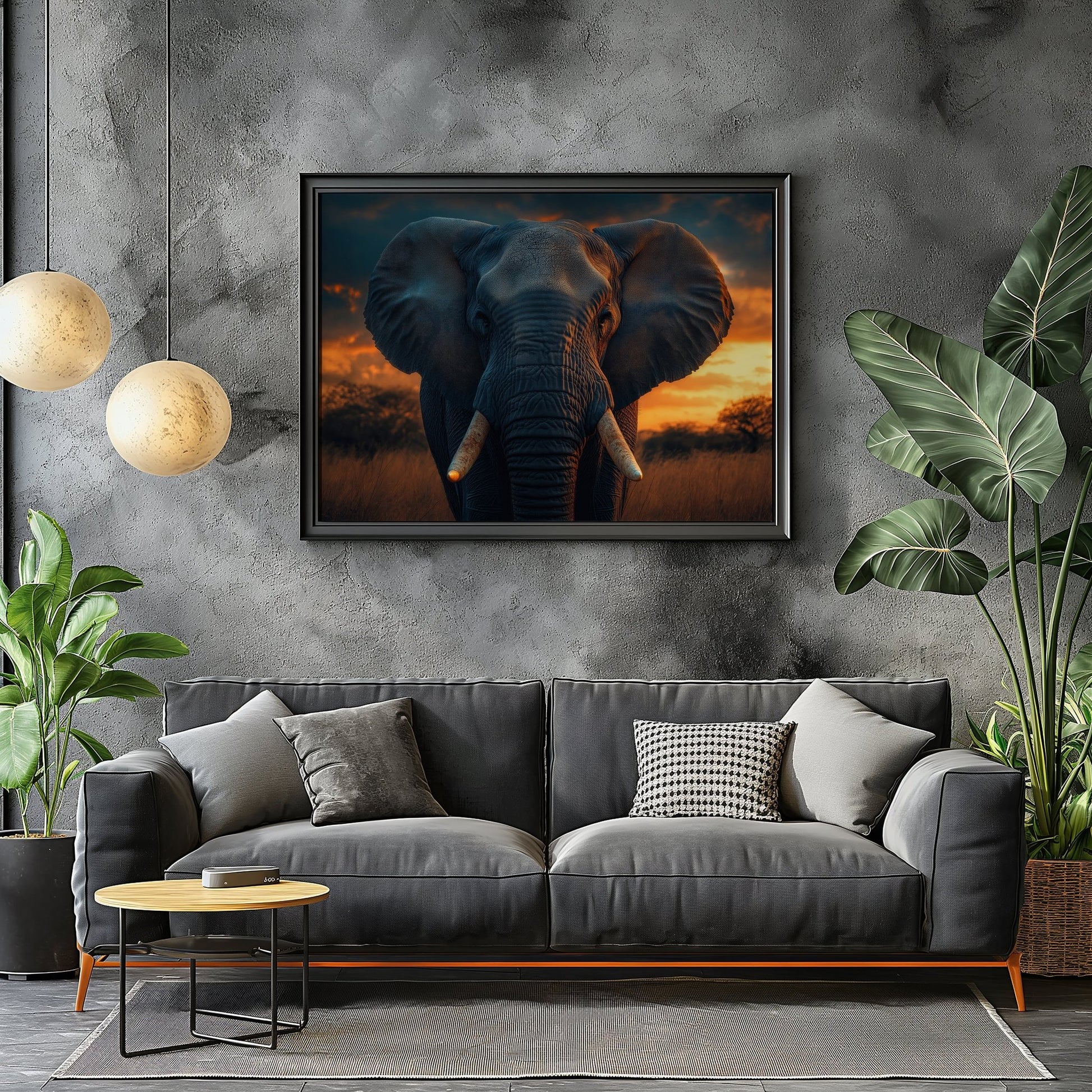 Elephant Sunset Digital Art Download - Luxuria Canvas