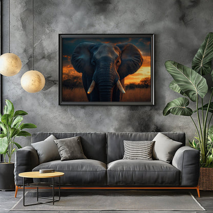 Elephant Sunset Digital Art Download - Luxuria Canvas