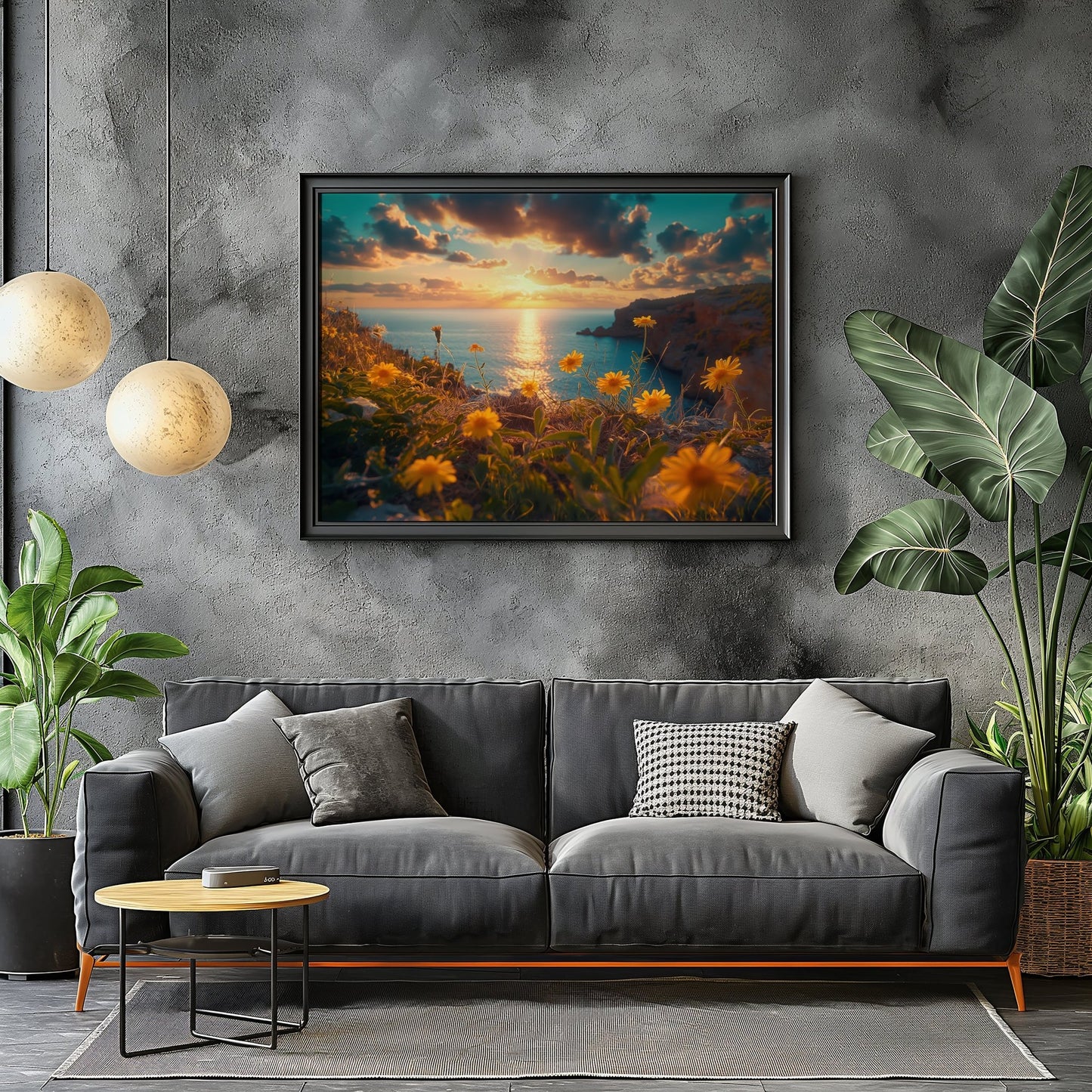 Cliffside Floral Sunset, High Quality Digital Download - Luxuria Canvas