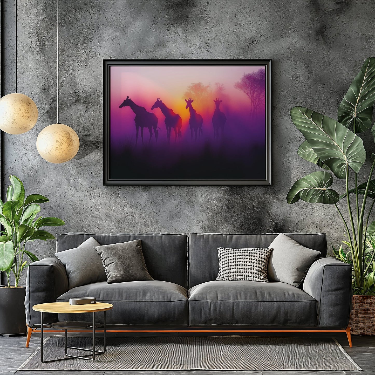 Giraffe Safari Sunset Digital Art Download - Luxuria Canvas