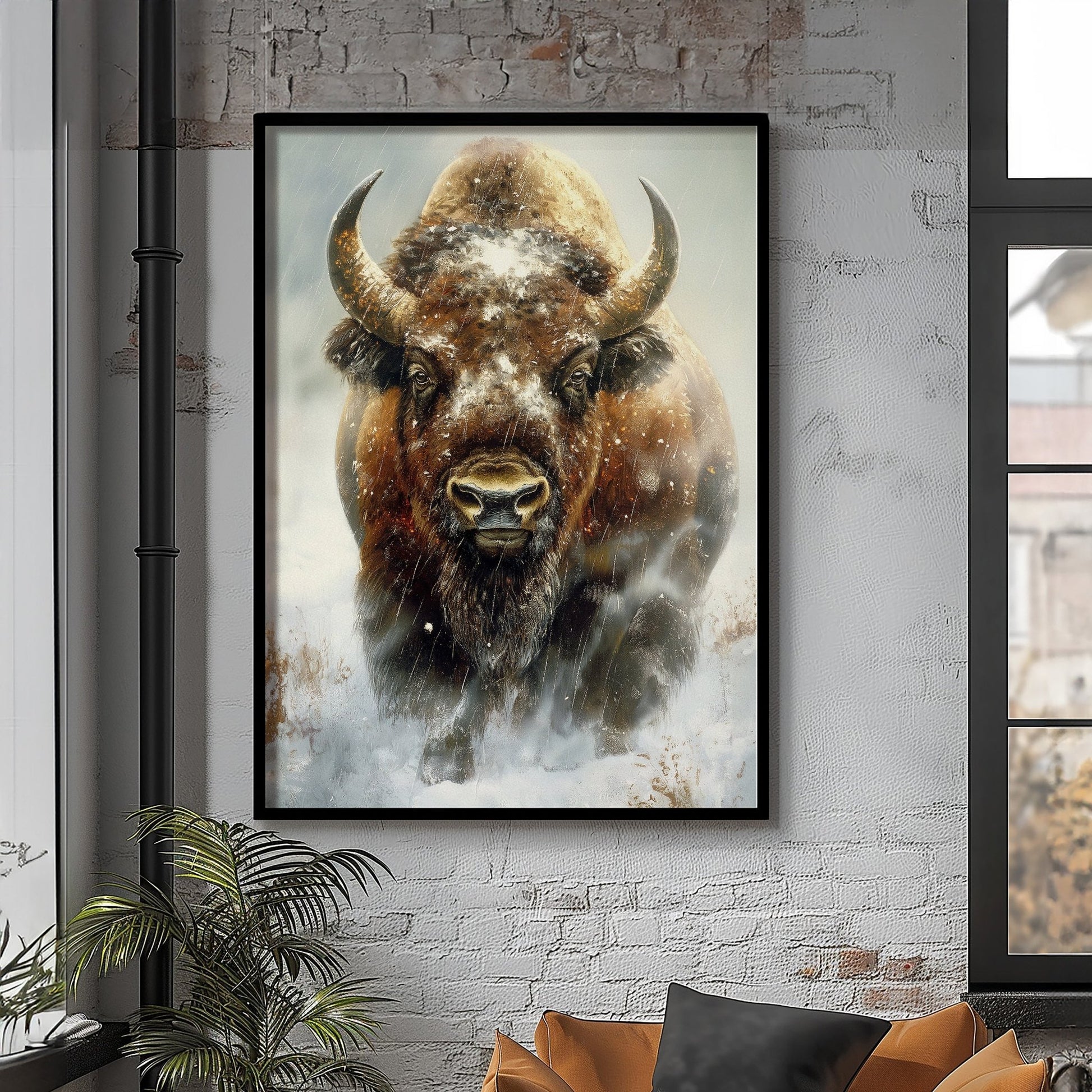 Bison Portrait Digital Art Download - Luxuria Canvas