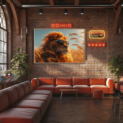 Chill Lion with Sunglasses, High Quality Digital Download - Luxuria Canvas