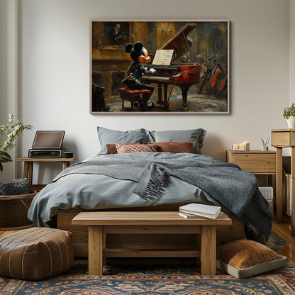 Pianist Mickey Digital Art Download - Luxuria Canvas