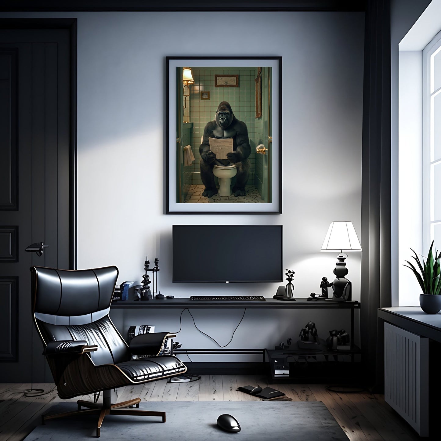 Gorilla Toilet Break, High Quality Digital Download - Luxuria Canvas