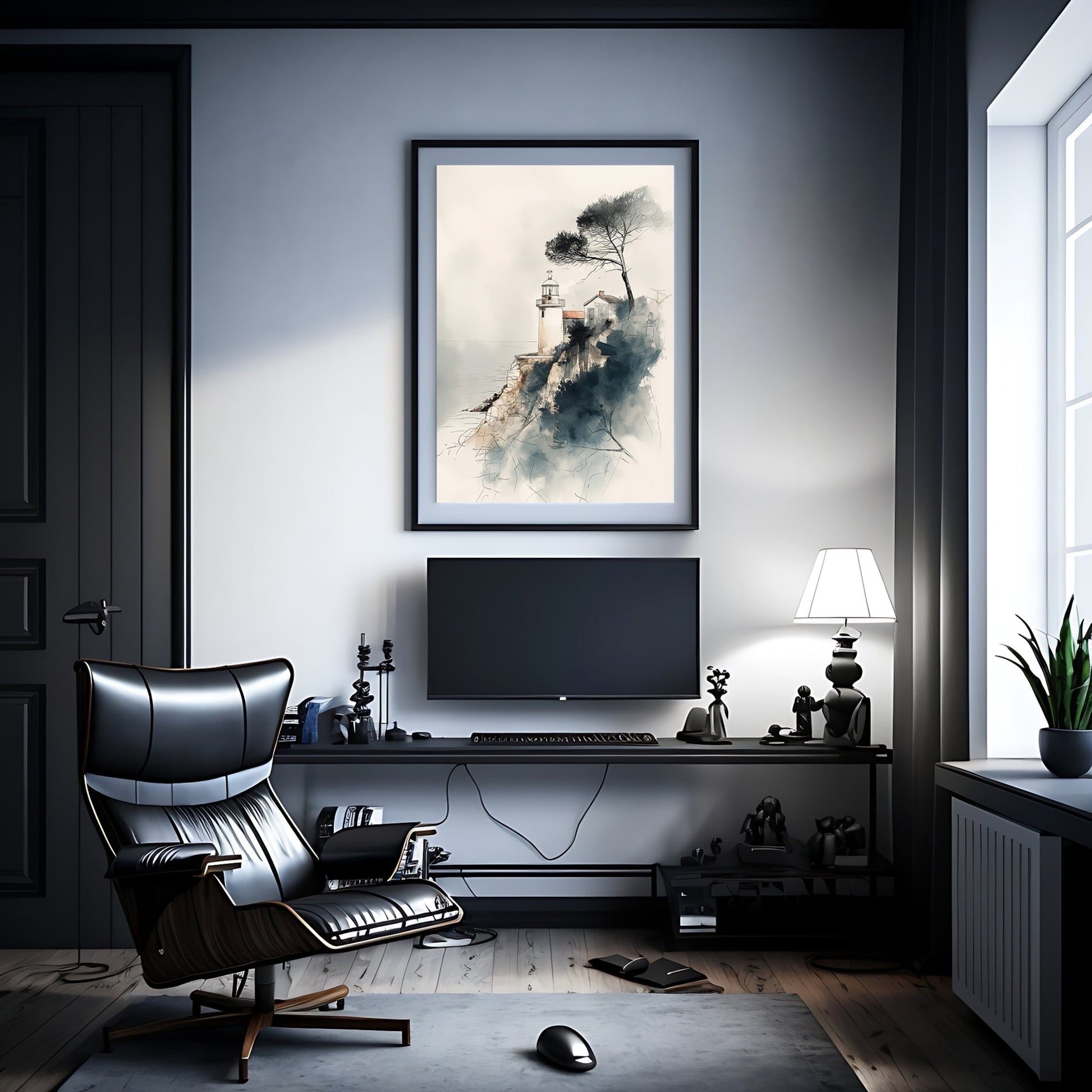 Oceanfront Lighthouse, High Quality Digital Download - Luxuria Canvas