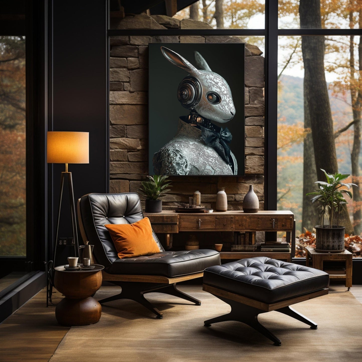 Cheongsam Rabbit Digital Art Download - Luxuria Canvas