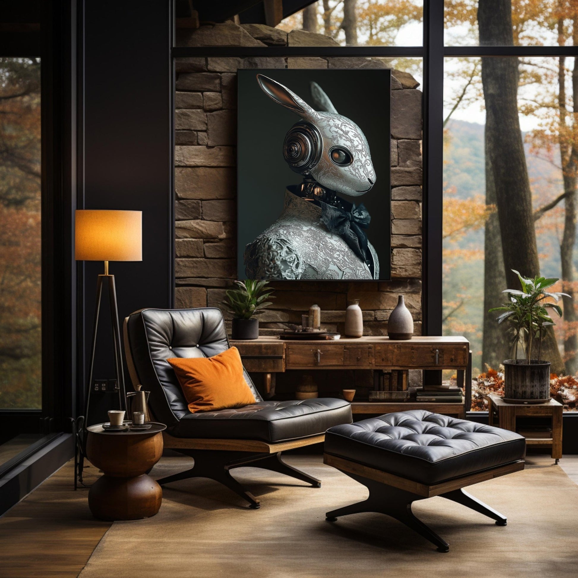 Cheongsam Rabbit Digital Art Download - Luxuria Canvas