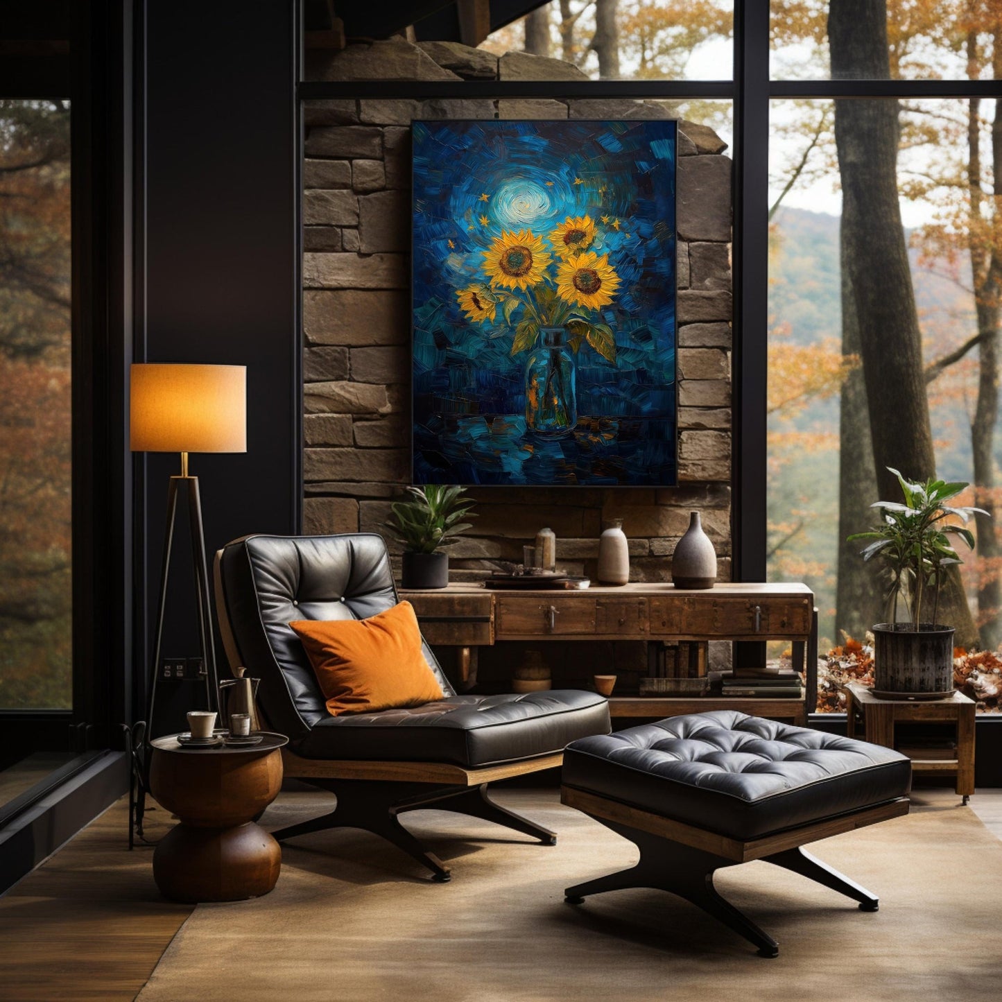 Sunflowers Starry Night Digital Art Download - Luxuria Canvas