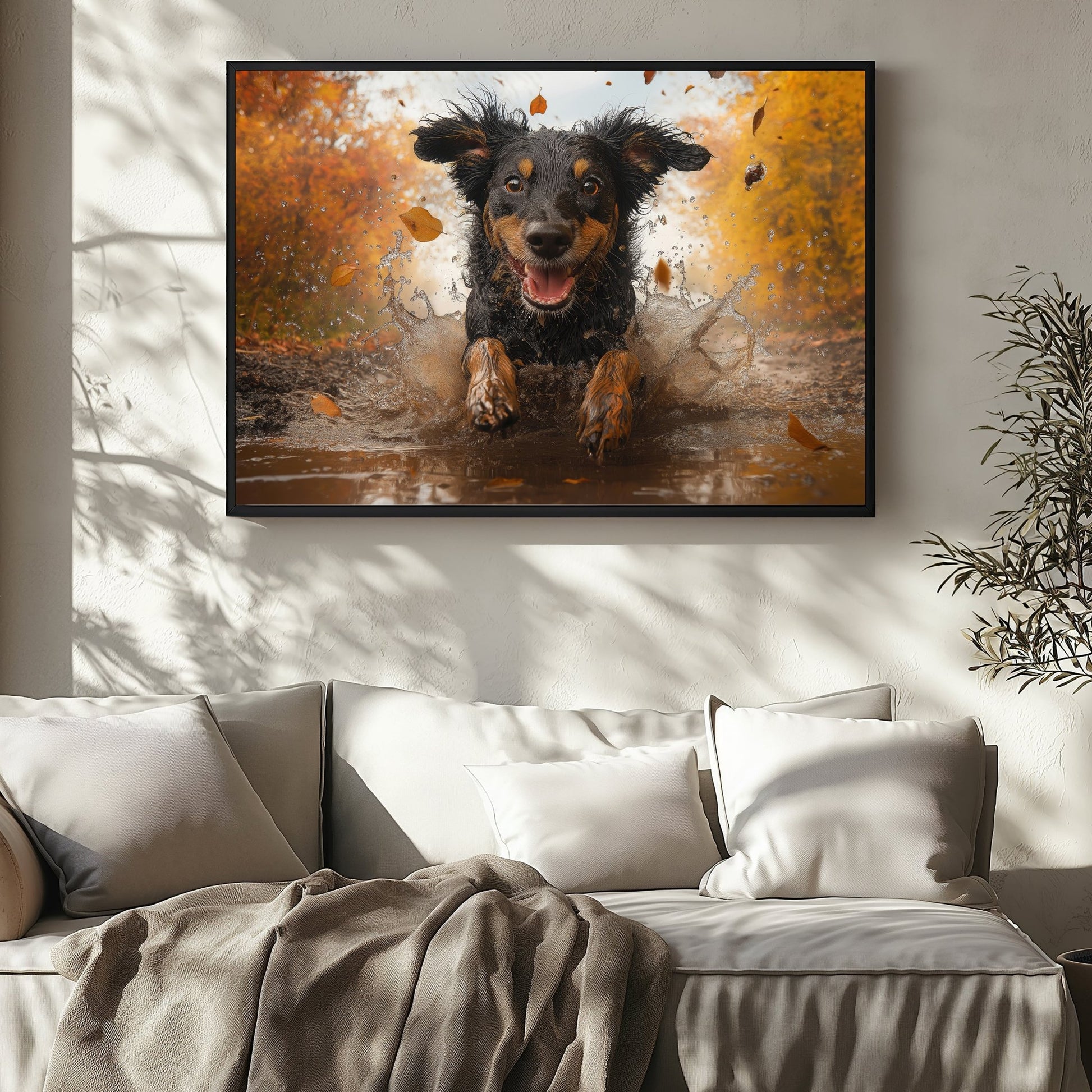 Doggy Mud Run Digital Art Download - Luxuria Canvas
