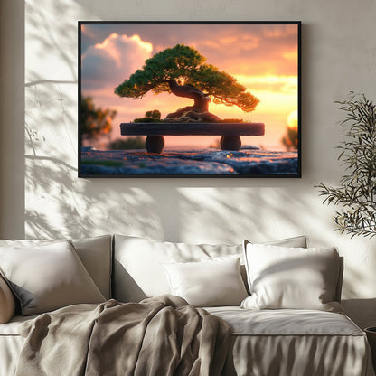 Wooden Bench Bonsai, High Quality Digital Download - Luxuria Canvas