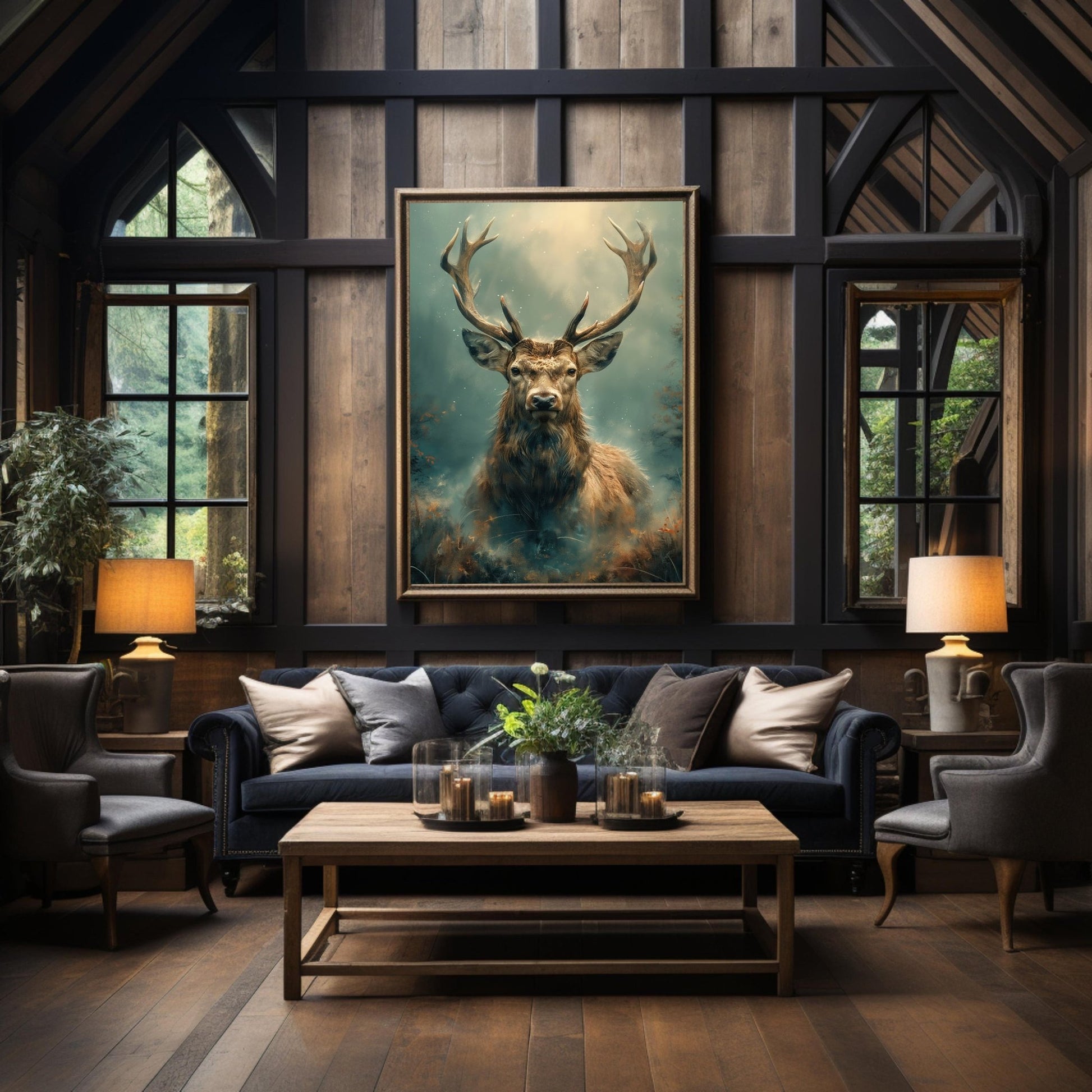 Rustic Deer Painting, High Quality Digital Download - Luxuria Canvas