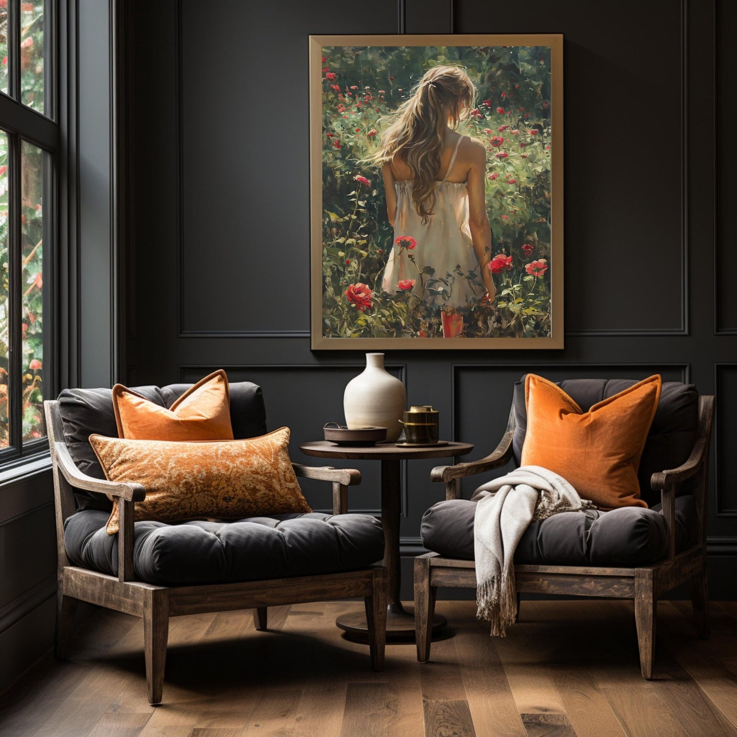 Girl in Garden, High Quality Digital Download - Luxuria Canvas