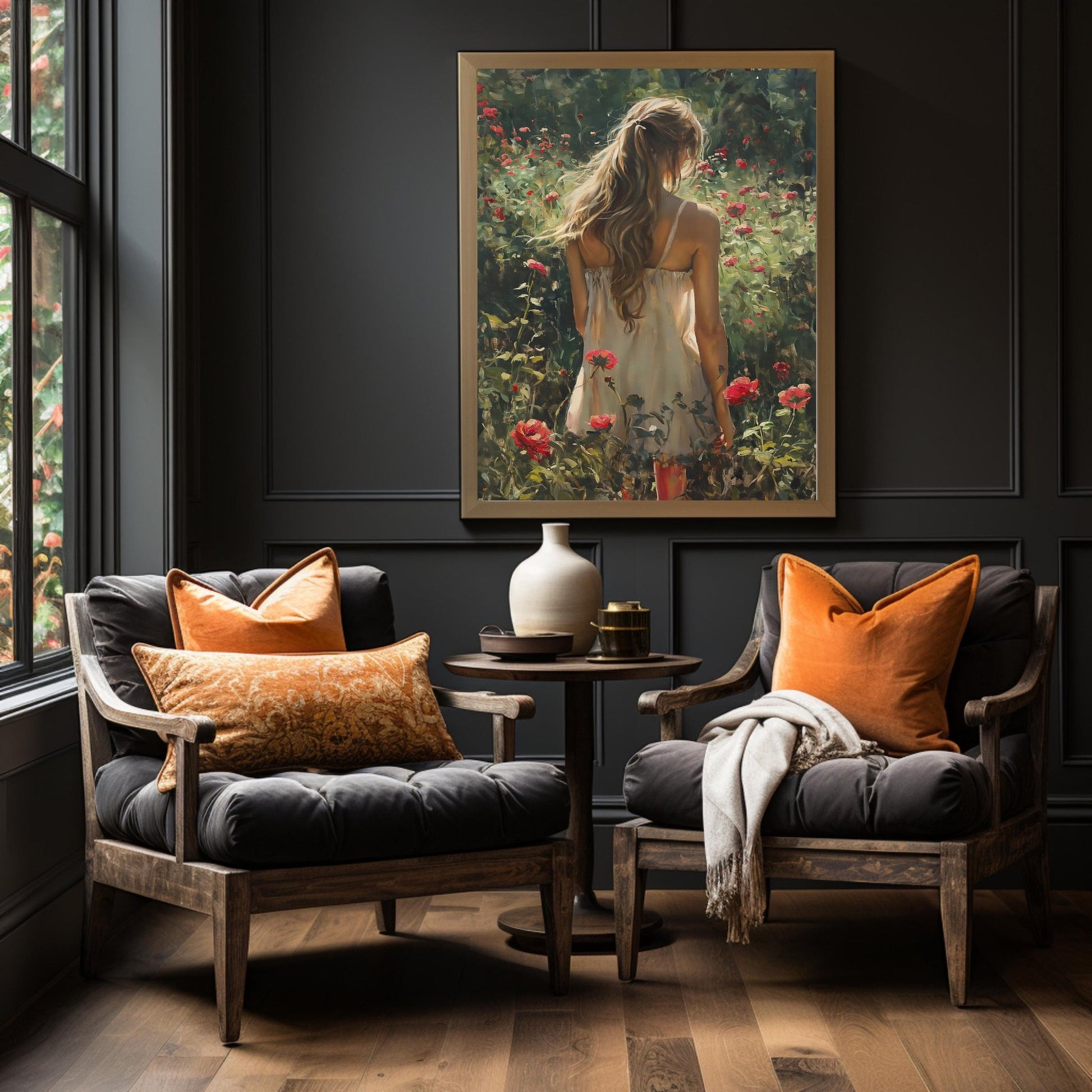 Girl in Garden, High Quality Digital Download - Luxuria Canvas