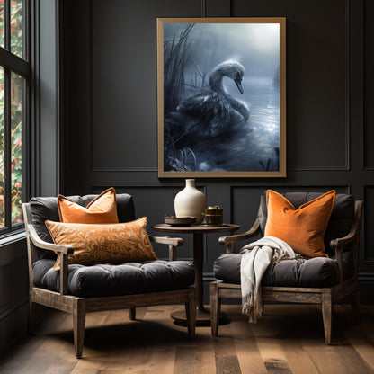Moonlight Swan, High Quality Digital Download - Luxuria Canvas