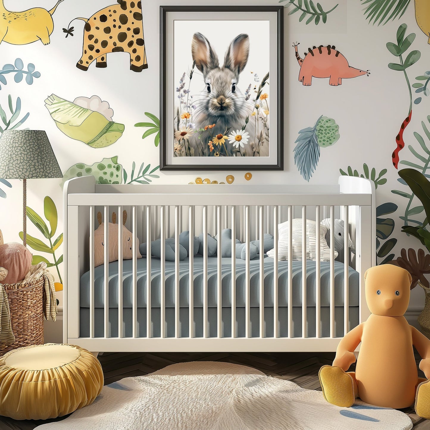 Floral Bunny, High Quality Digital Download - Luxuria Canvas