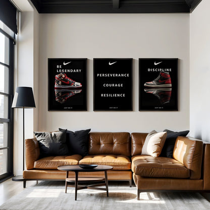 Nike Inspirational Set of 3 Digital Art Download - Luxuria Canvas